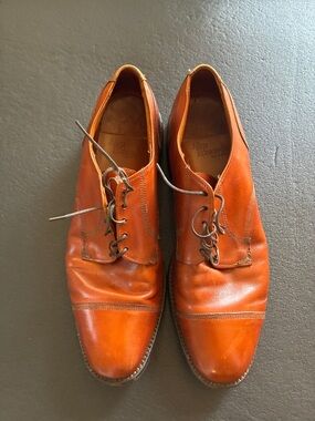 Allen Edmonds Men’s Burnt Orange Leather Cap-Toe Derby Shoes